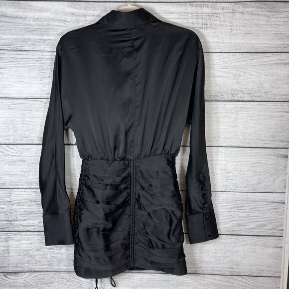 Redpolaris Black Funky Asymmetrical Style Party Mini Dress Size M - Picture 2 of 12